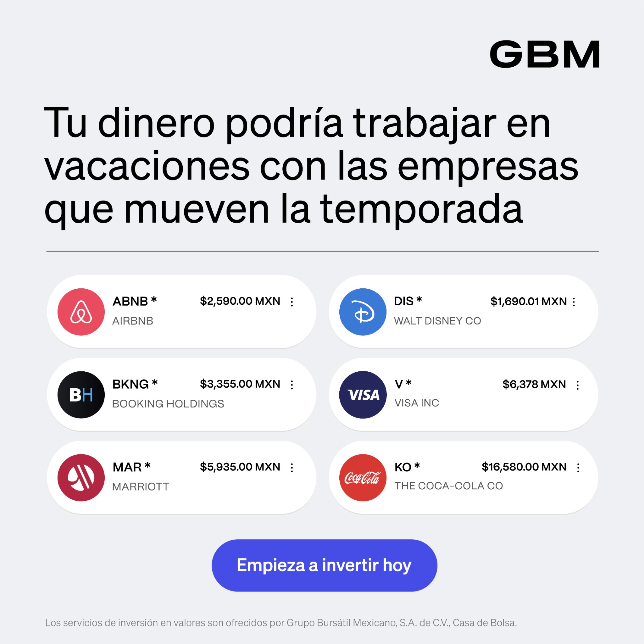 GBM Facebook ad: Invierte donde el dinero más se mueve