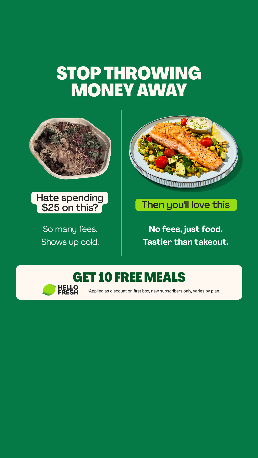 HelloFresh Facebook ad