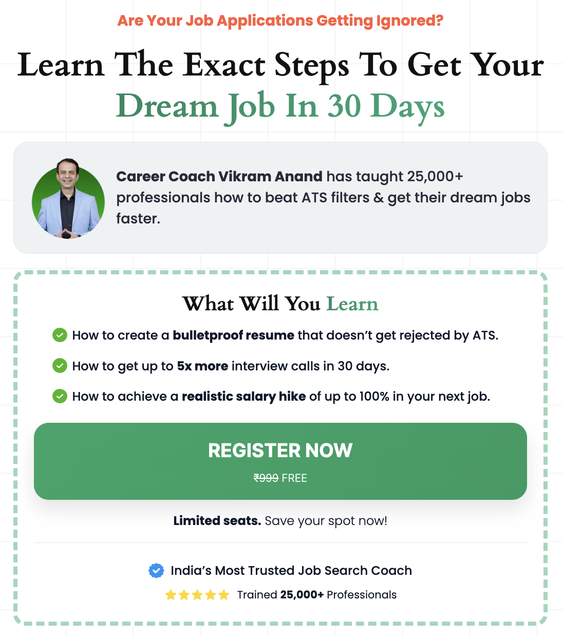 Vikram Anand Facebook ad: Get More Interview Calls Now