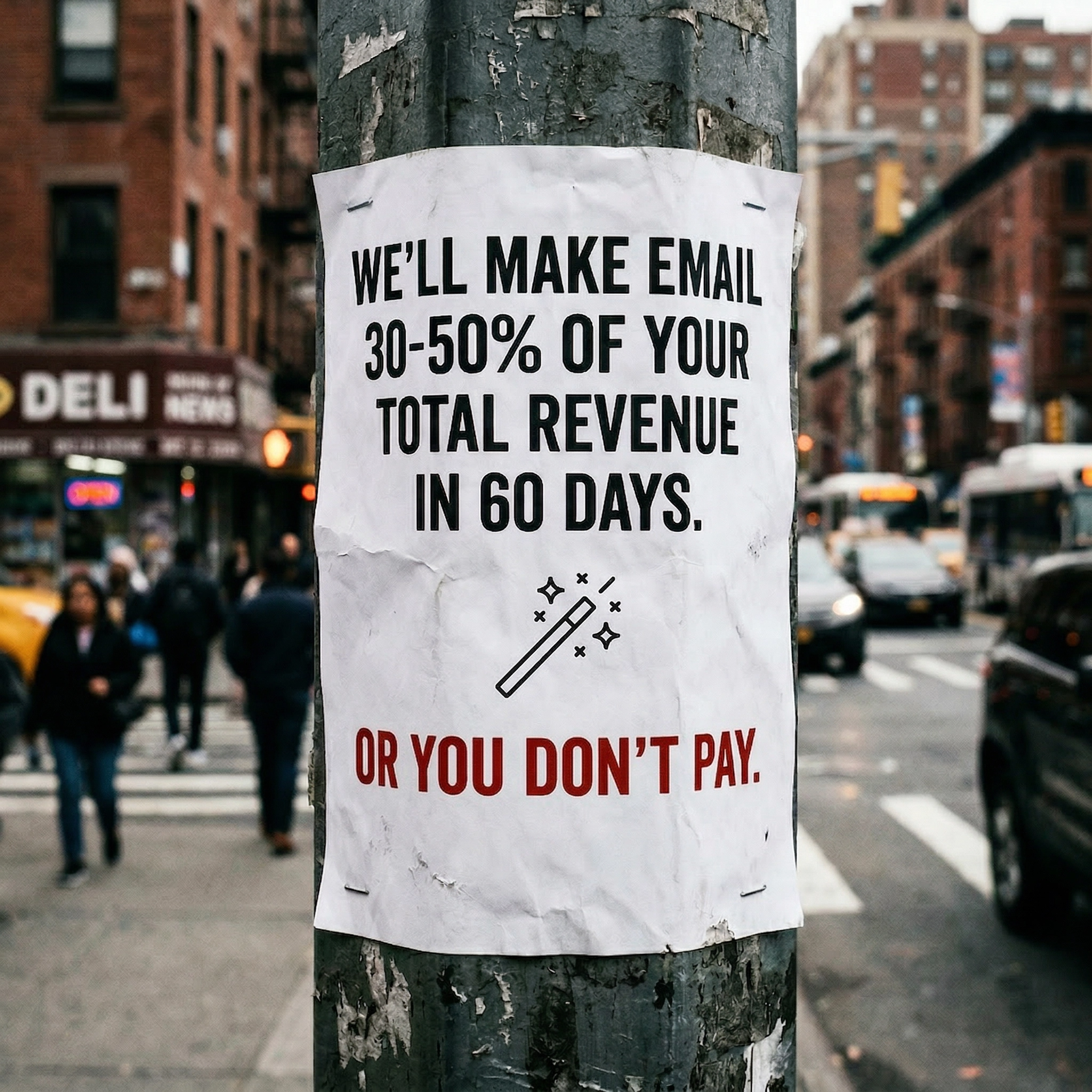 Magicianly Email Marketing Facebook ad: Grow Your Email Revenue Or Don't Pay
