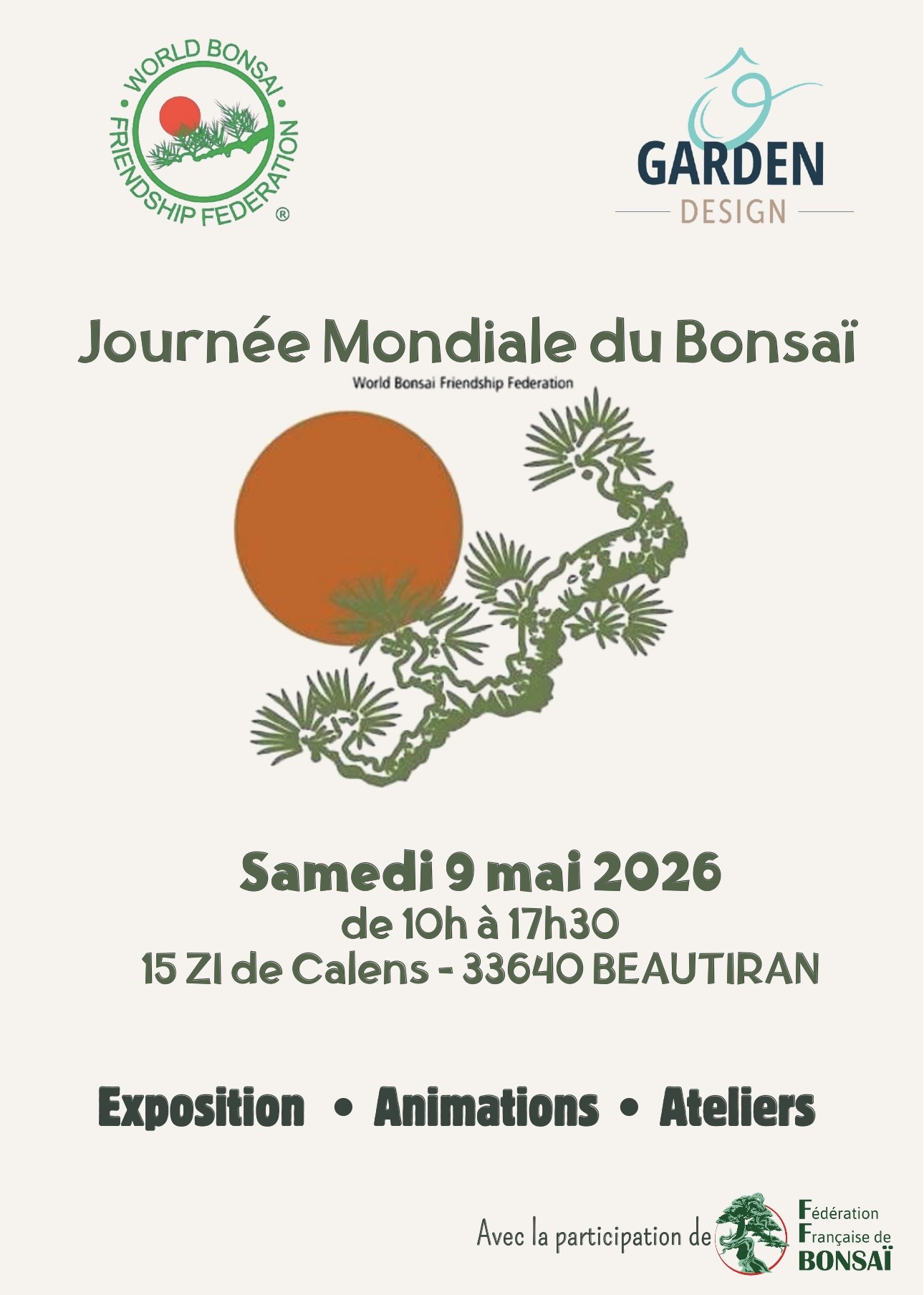 Ô GARDEN Design Facebook ad: Journée Mondiale du Bonsaï