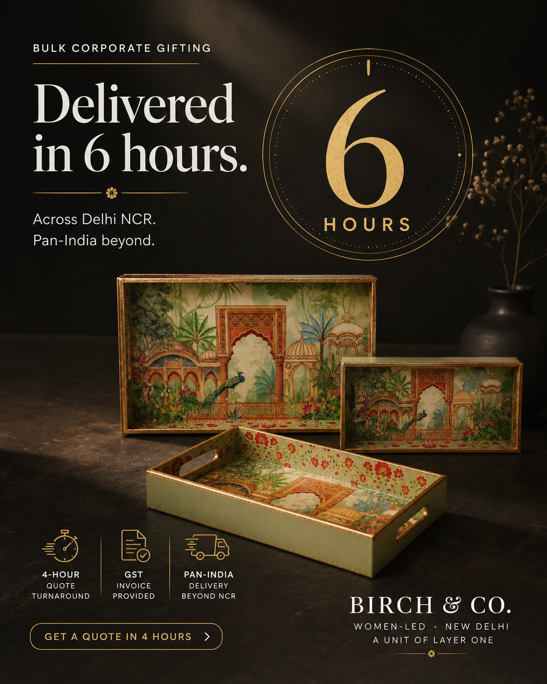 BirchandCo Facebook ad: Get Your Corporate Gifts in 6 Hours