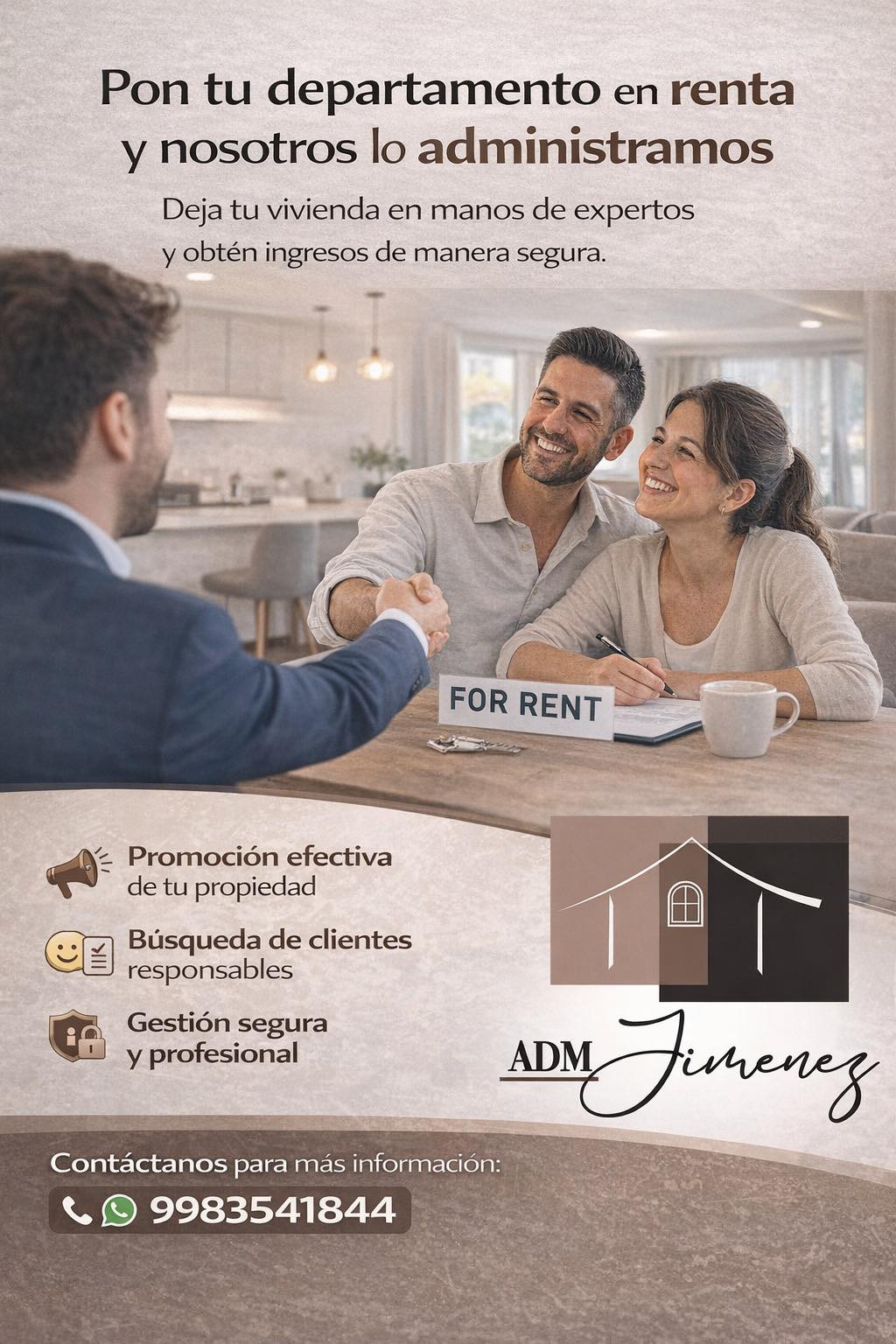 Administración y gestión de rentas Jiménez Facebook ad: Deja tu vivienda en manos de los expertos