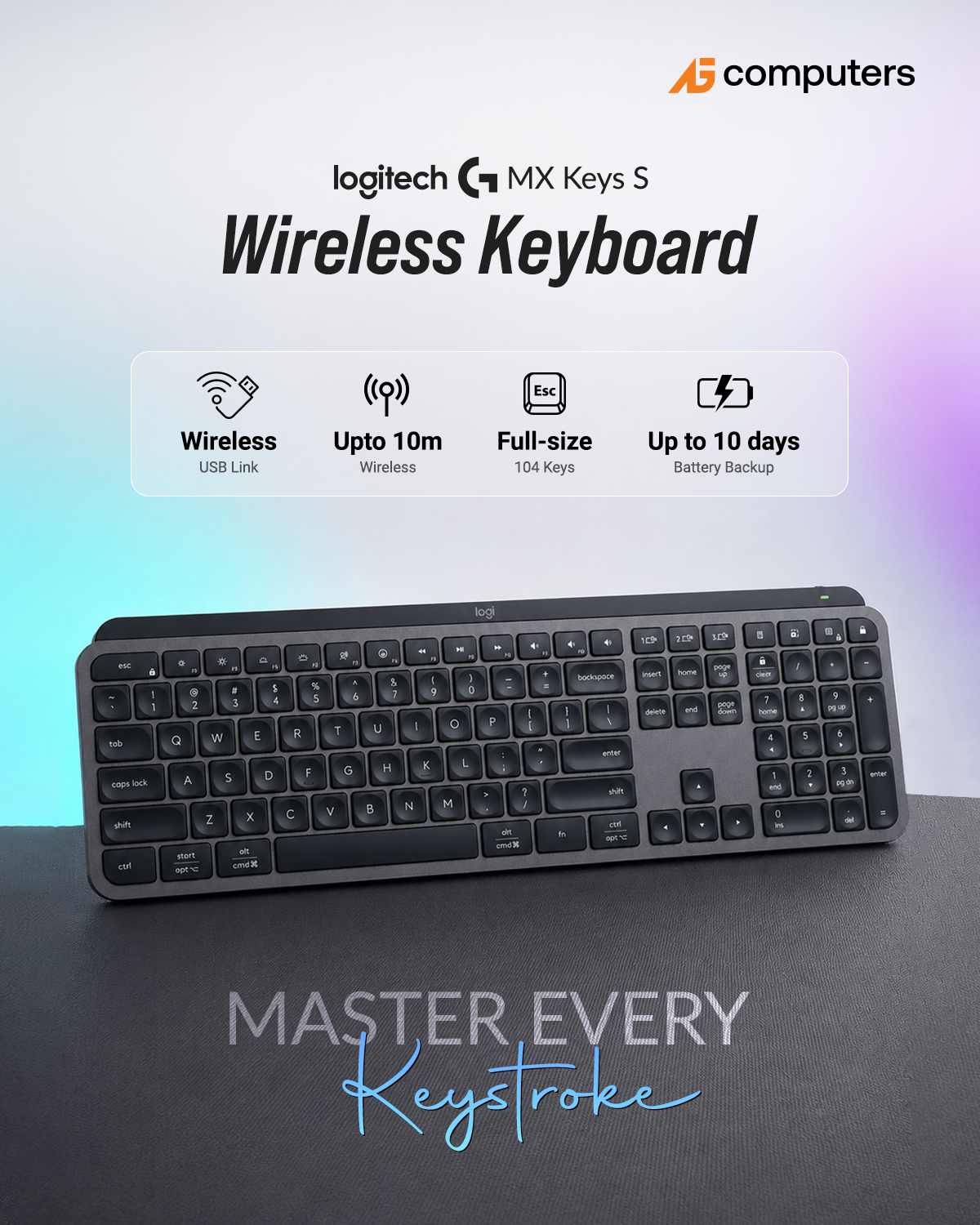AG Computers Facebook ad: Logitech MX Keys S