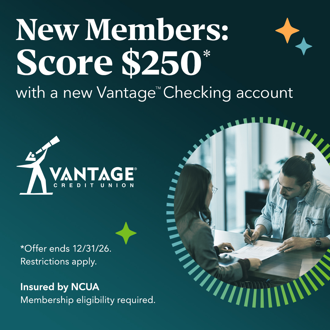 Vantage Credit Union Facebook ad: New Members Offer