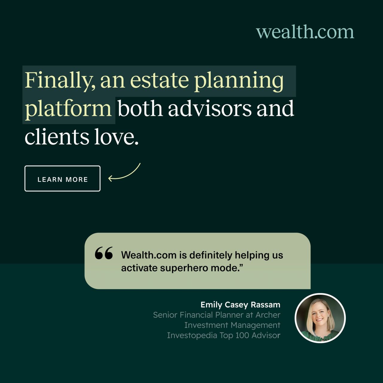 Wealth.com Facebook ad: The Comprehensive Estate Planning Solution for Today's…