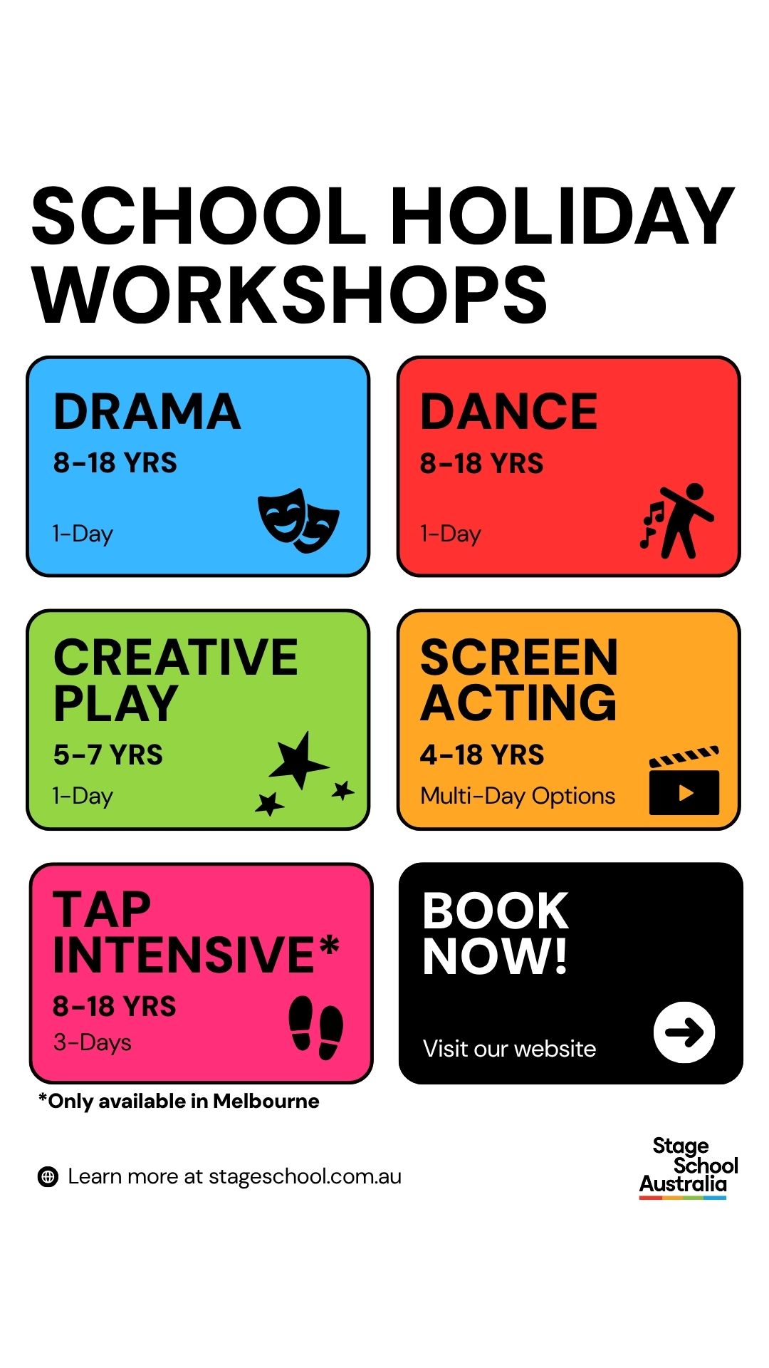 Stage School Australia Facebook ad from May 26, 2026