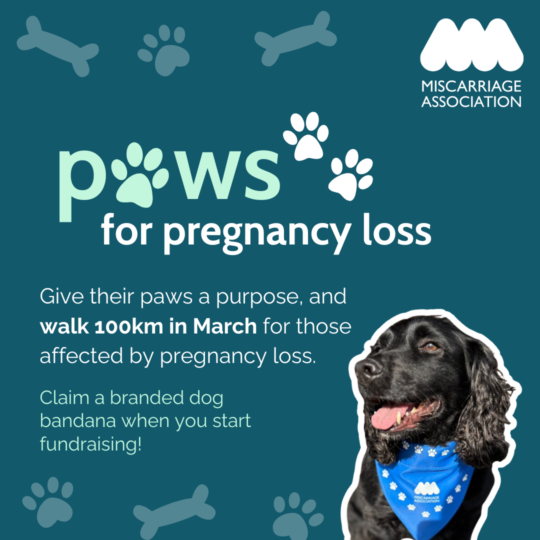 Miscarriage Association Facebook ad: 100km in March for the Miscarriage Association