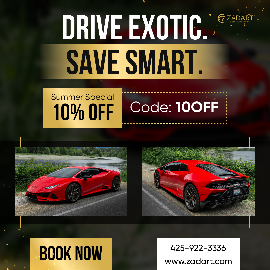 Zadart Exotic Car Club & Rentals Facebook ad