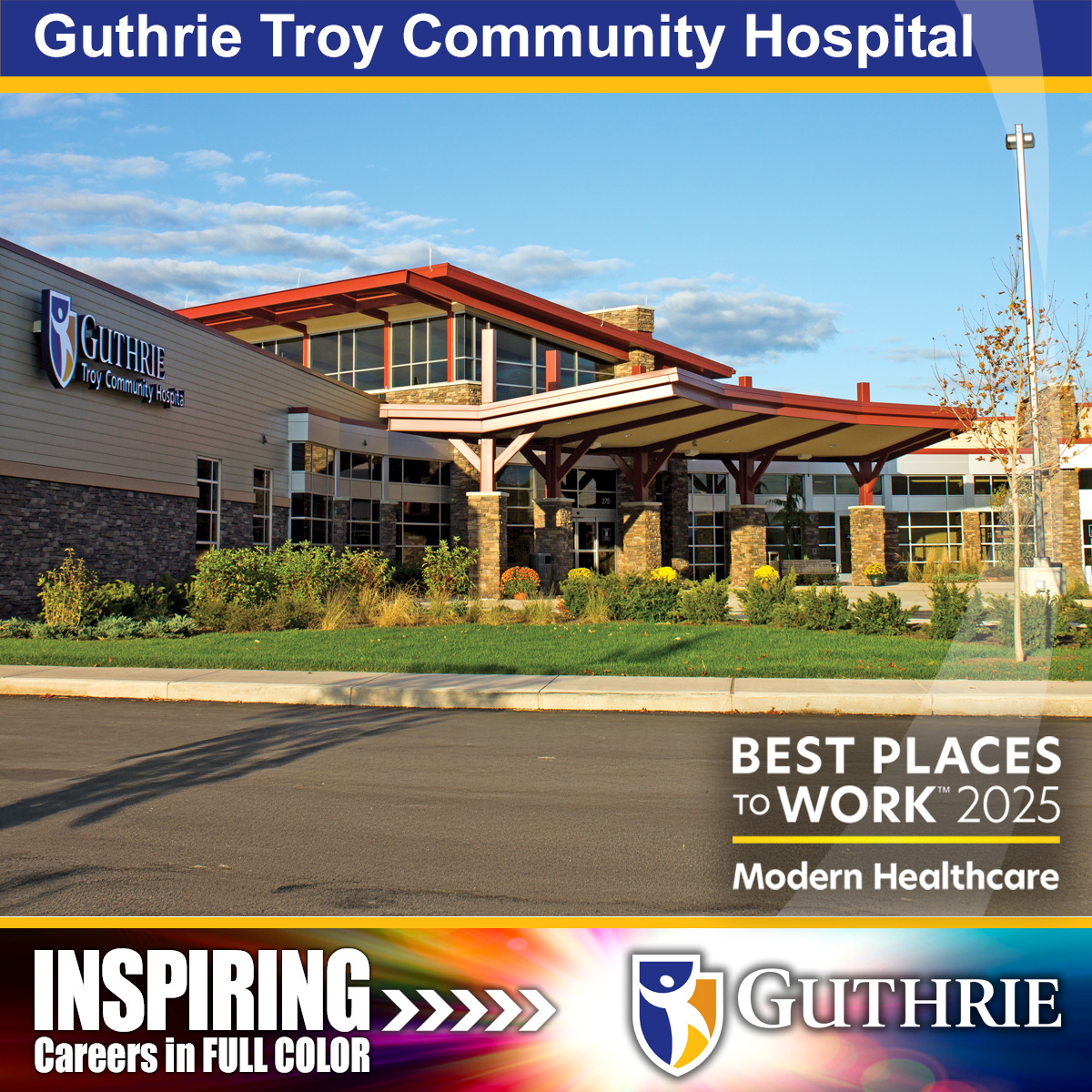 The Guthrie Clinic Facebook ad: Guthrie Troy Community Hospital has been named one…