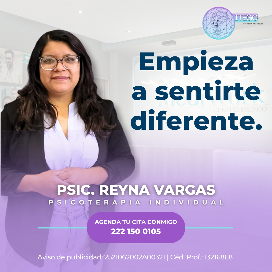 ITEGO psicología y bienestar emocional Facebook ad: Agenda tu cita hoy. Los lugares son limitados.
