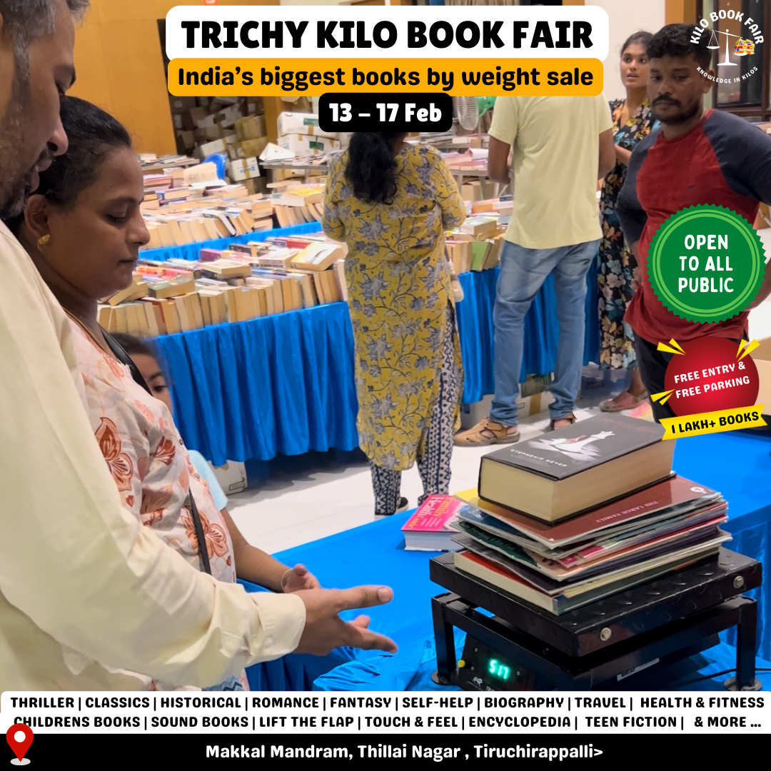 Kilobookfair Facebook ad: Trichy Kilobookfair | India's biggest books by weight sale