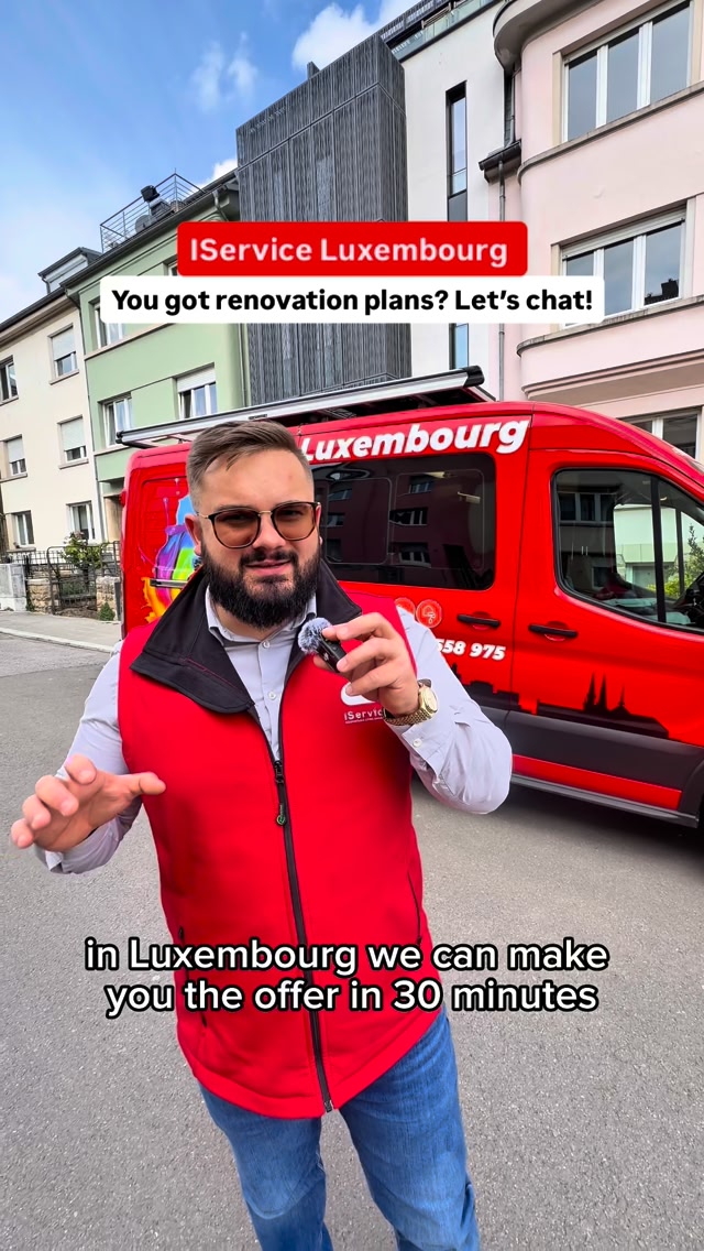 iService Luxembourg Facebook ad: Lancez votre rénovation maintenant.