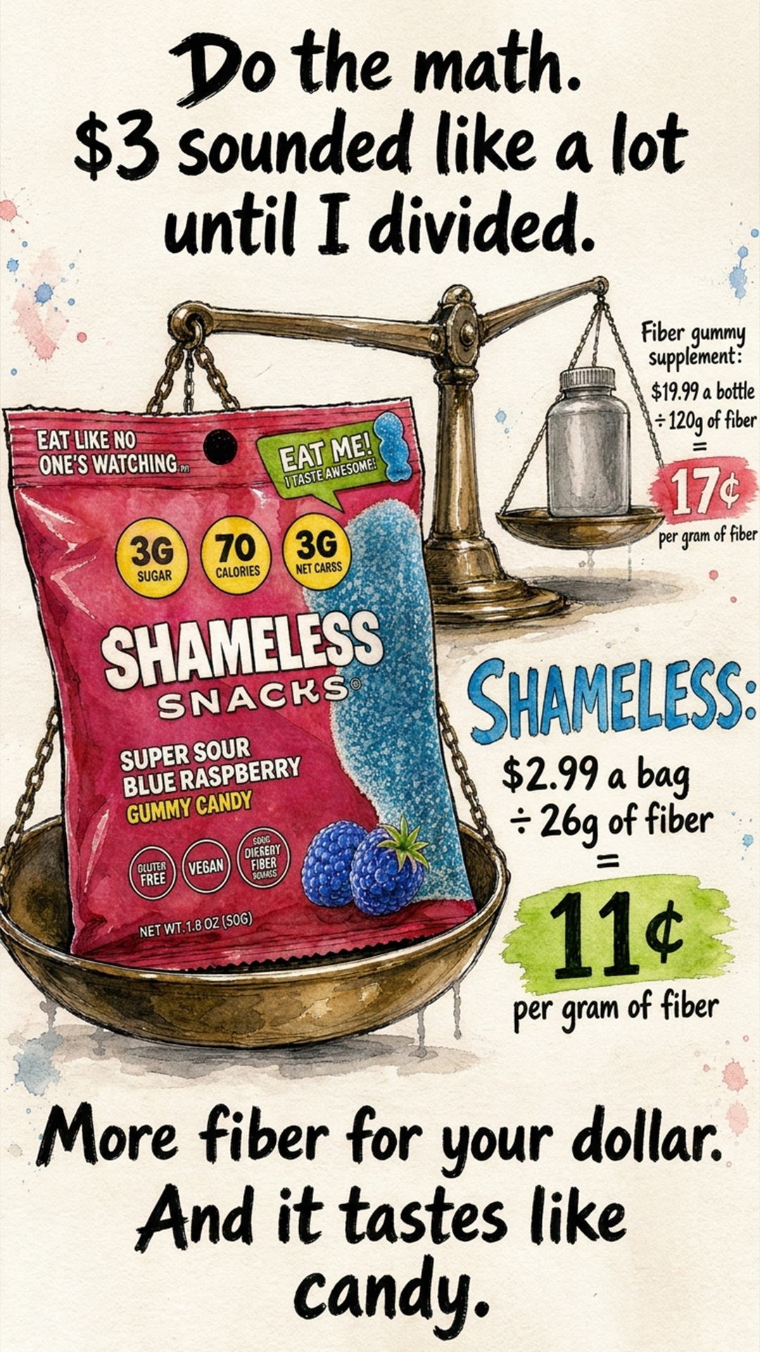 Shameless Snacks Facebook ad