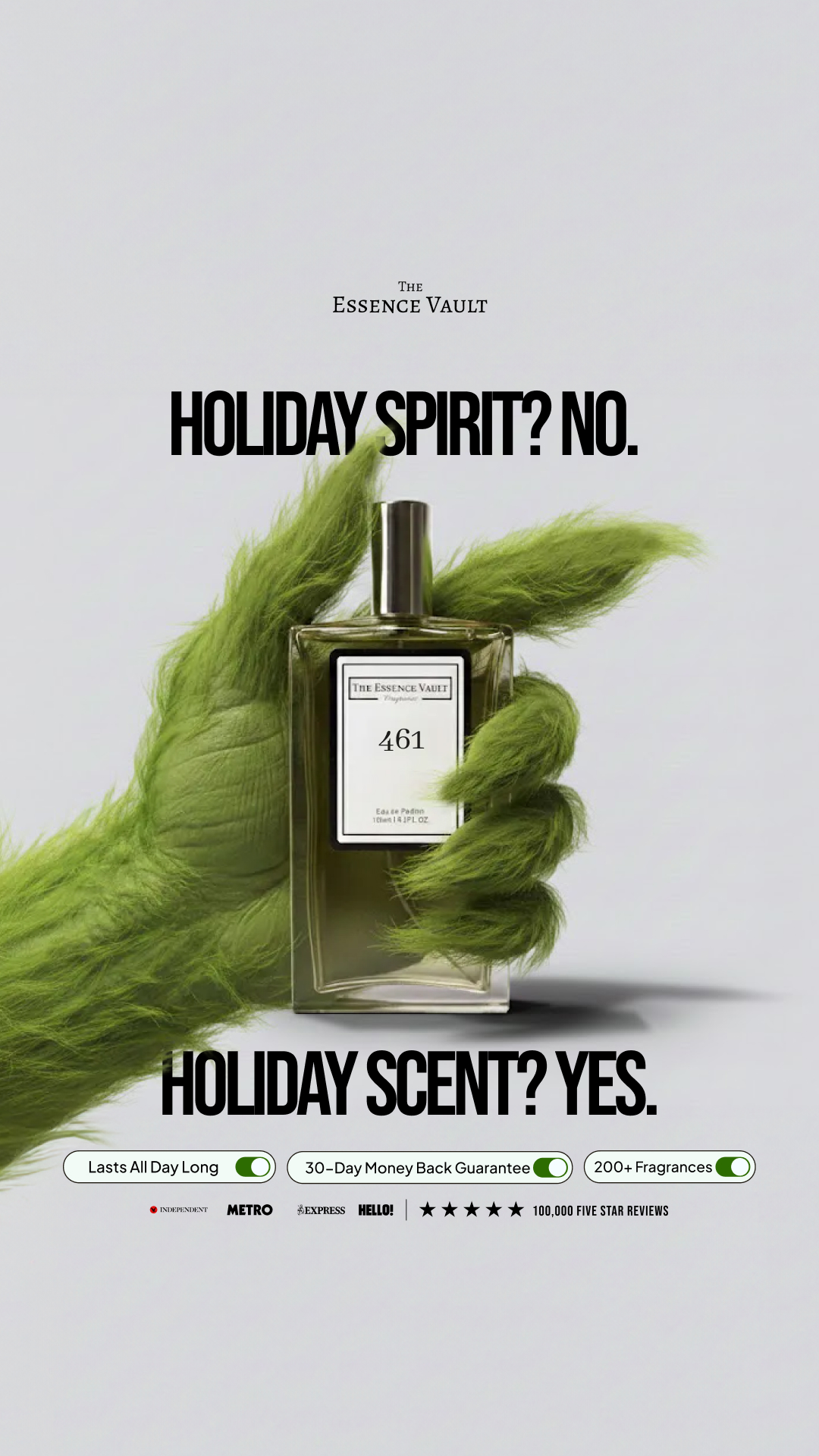 The Essence Vault Facebook ad from Dec 29, 2025