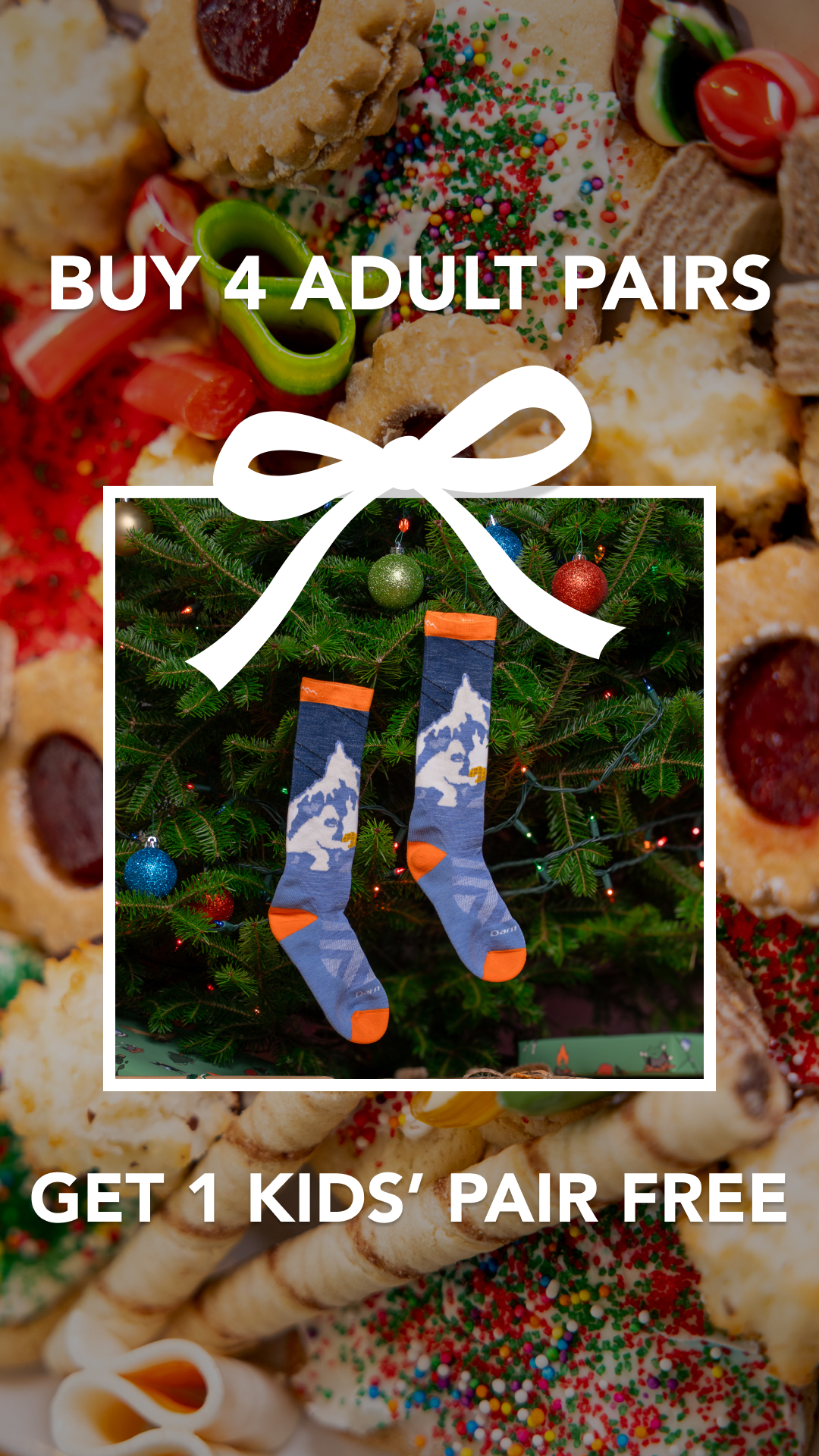 Darn Tough Vermont Socks Facebook ad: Order 4, Unlock FREE Kids Socks