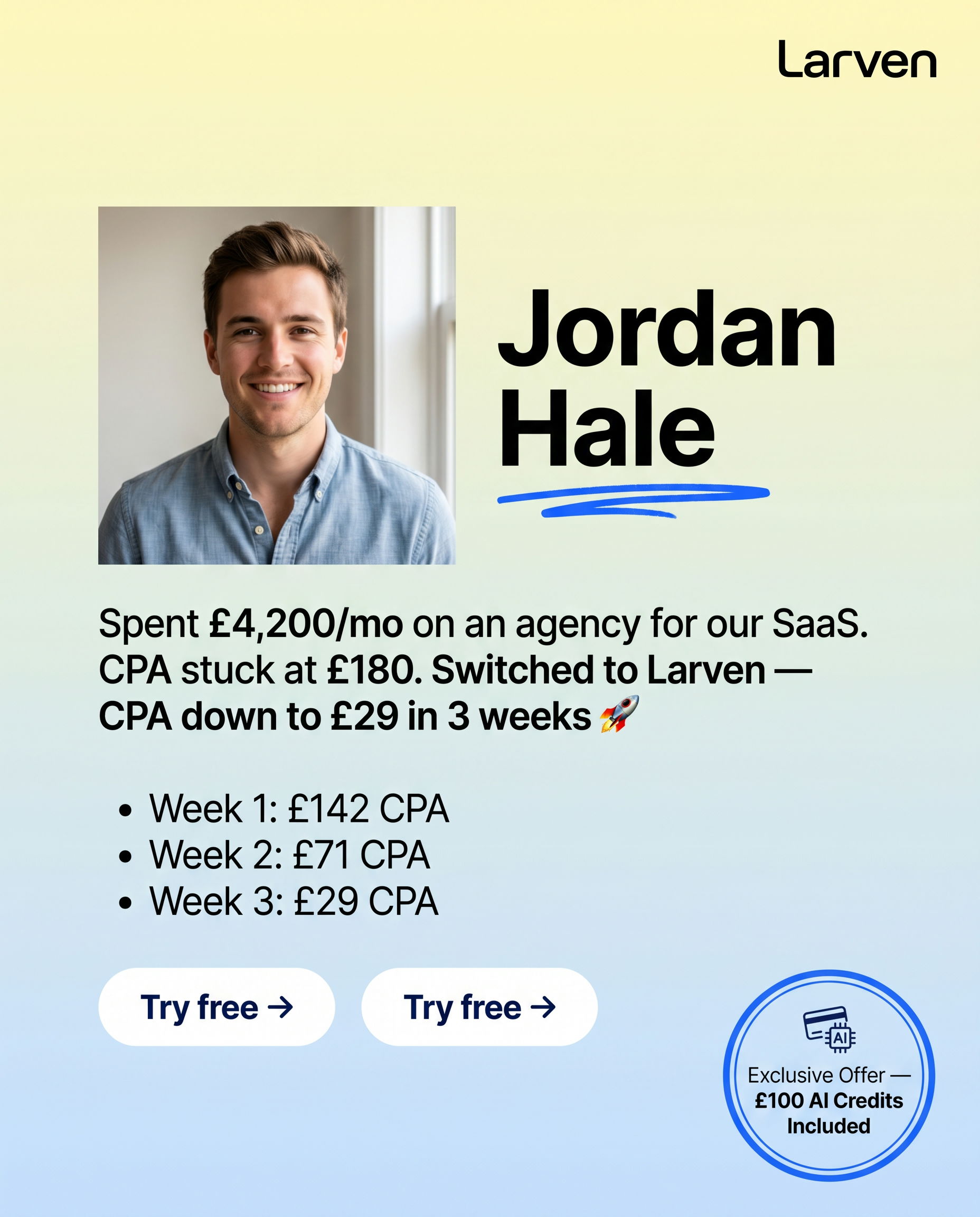 Larven AI Facebook ad