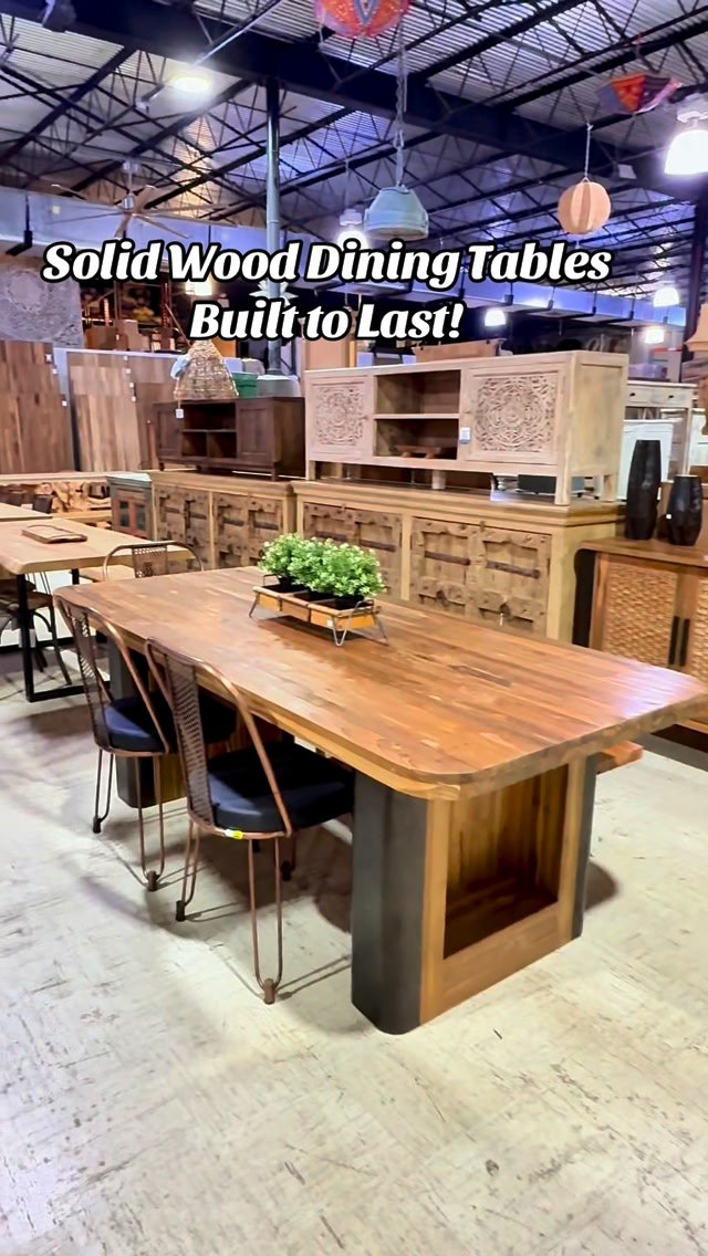 Artisan Furniture & Finds Facebook ad: Solid wood dining tables built to last