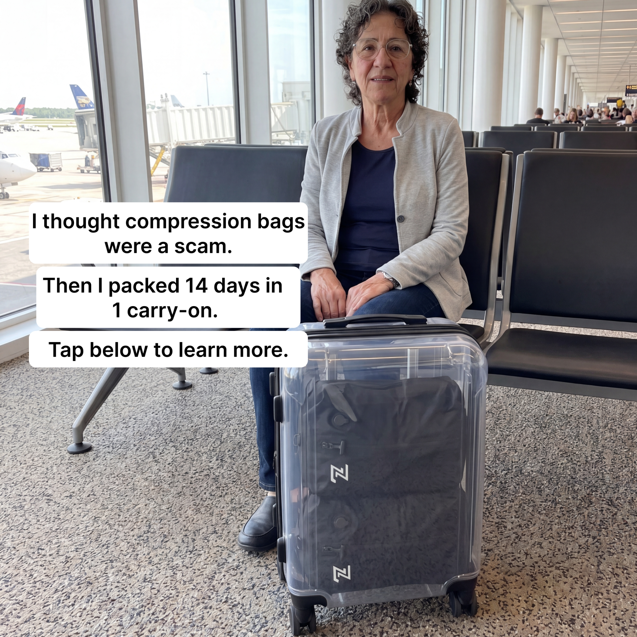 Travel With Michelle Facebook ad: How I Fit 14 Days of Clothes in a Carry-On
