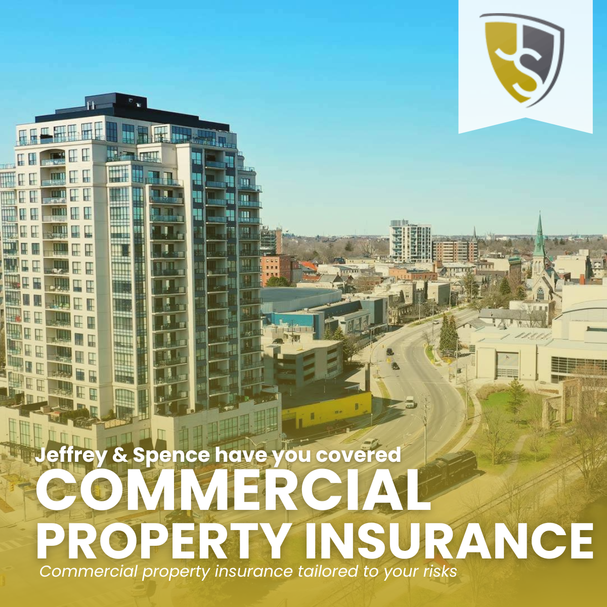 Jeffery and Spence Insurance Facebook ad: Commercial Insurance Tailored to our Business. Get a quote…