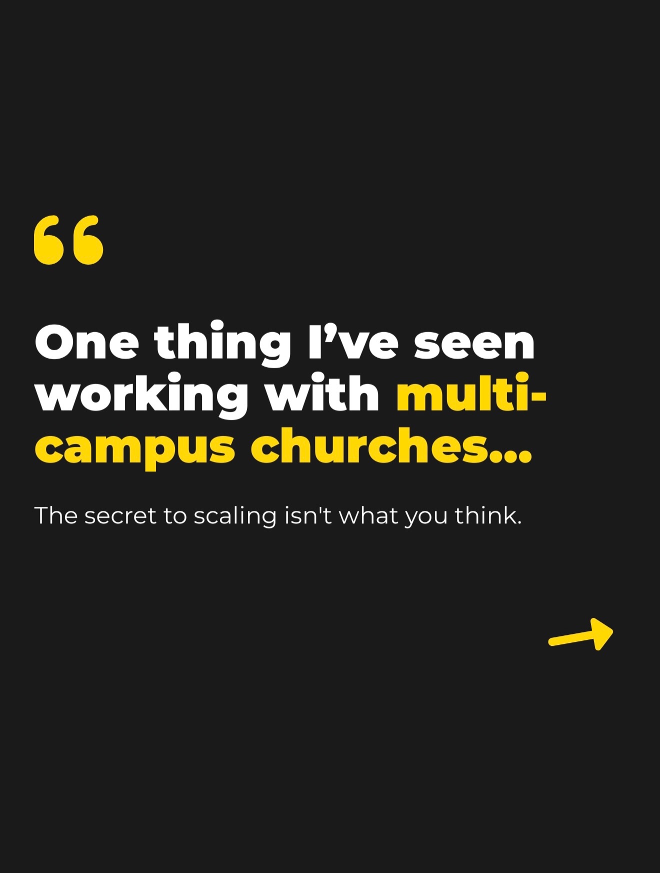 Chandler Boyce Facebook ad: Something I’ve noticed working with multi-campus churches…