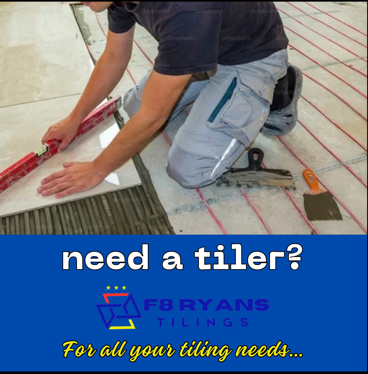 Need A Tiler? F8 Ryans Tilings Facebook ad: Get Your Free Quote Now!