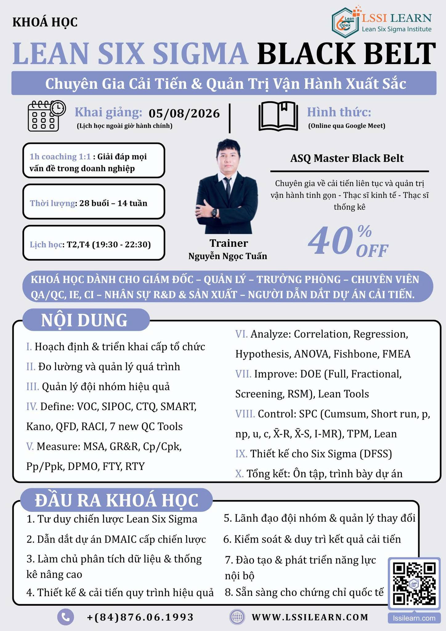 Quản Trị Vận Hành Xuất Sắc - LSSI LEARN Facebook ad: KHÓA HỌC: LEAN SIX SIGMA BLACK BELT
