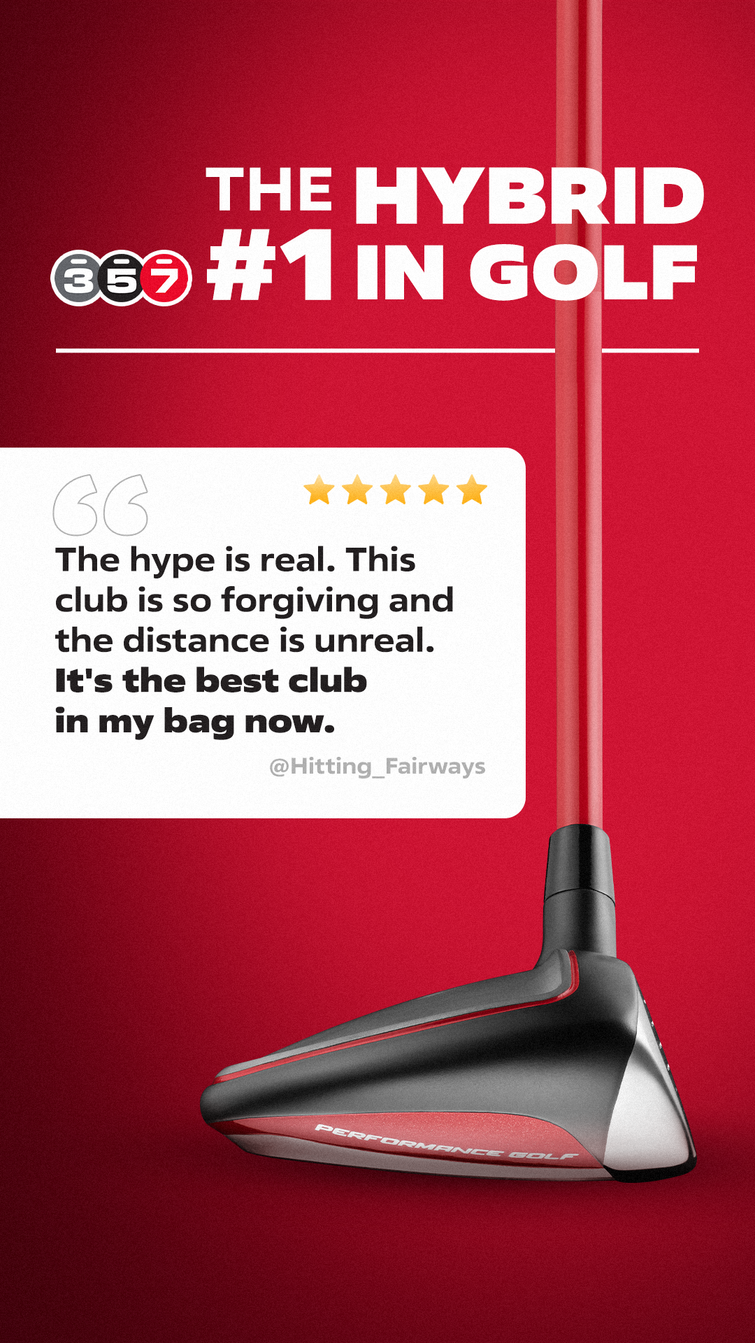 Performance Golf Facebook ad