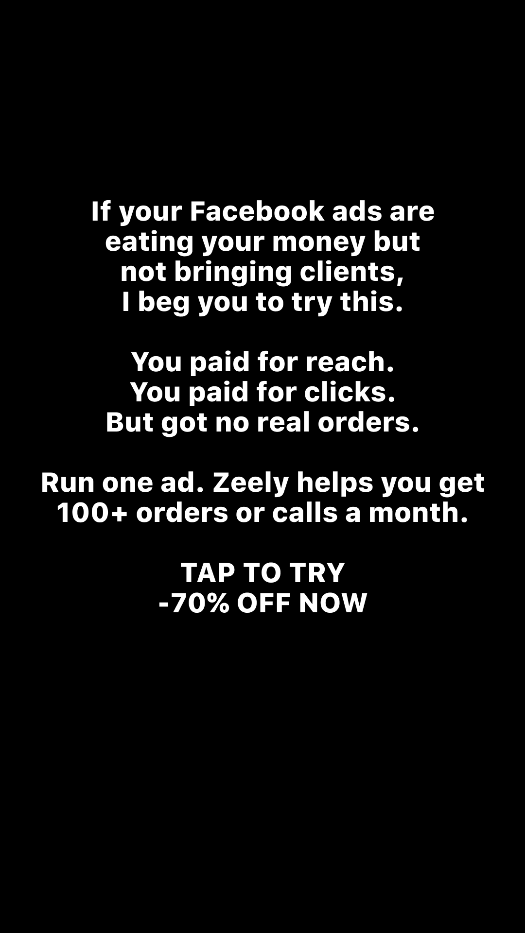 Zeely Facebook ad