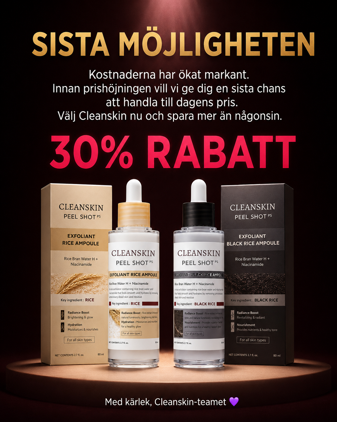 Cleanskin Store Facebook ad from May 21, 2026