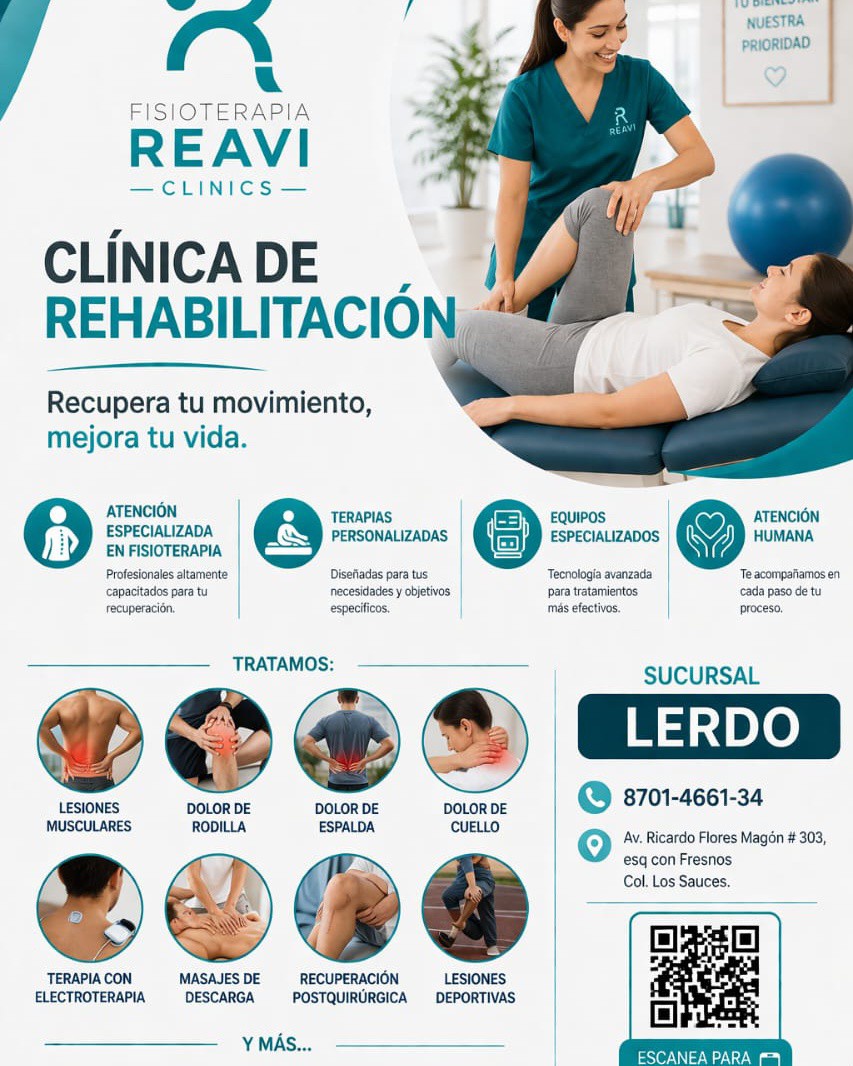Reavi Clinics - Lerdo Facebook ad: En Reavi Clinics Lerdo trabajamos para ayudarte a…