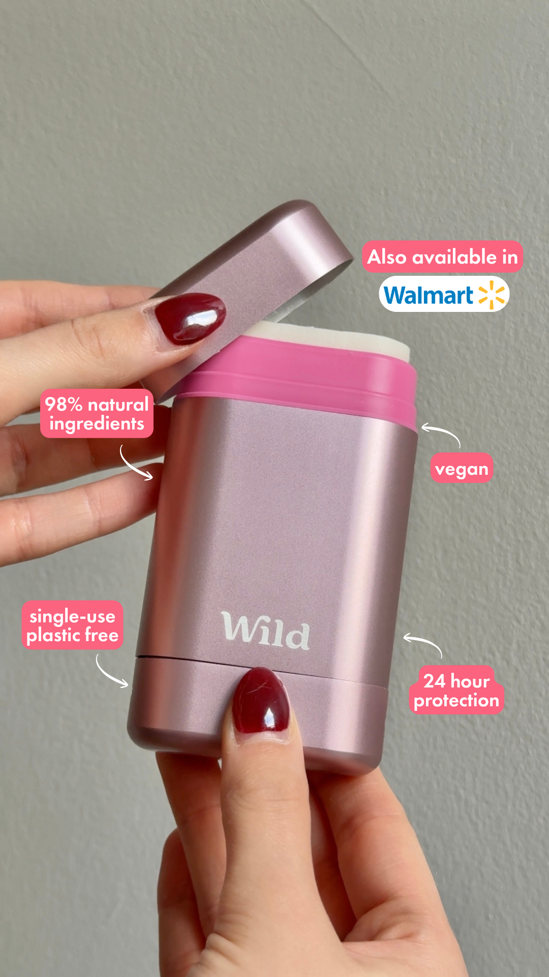 Wild Facebook ad: Wild deodorant, 98% natural, totally effective.