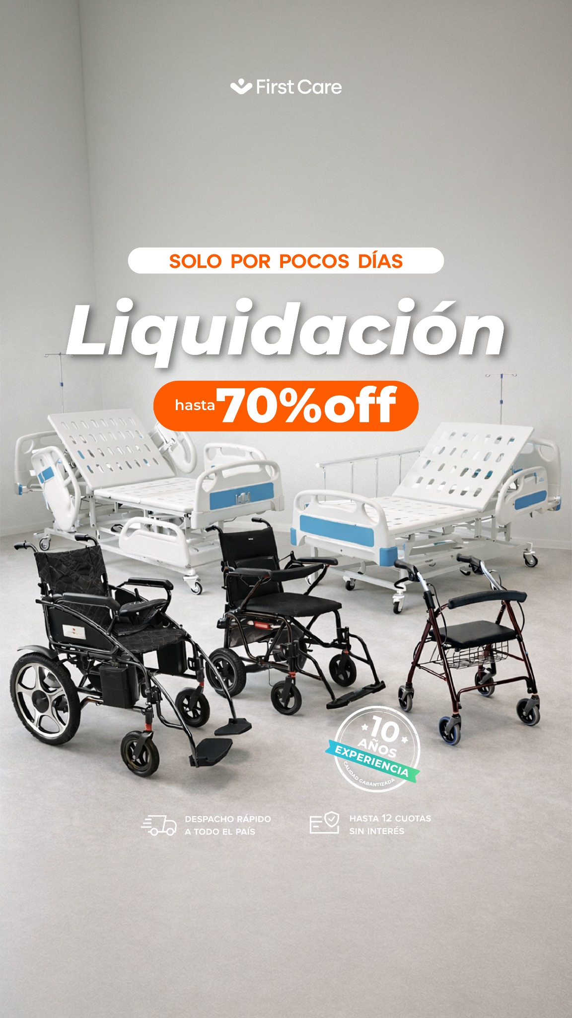 First Care Chile Facebook ad: Liquidación hasta 70% descuento