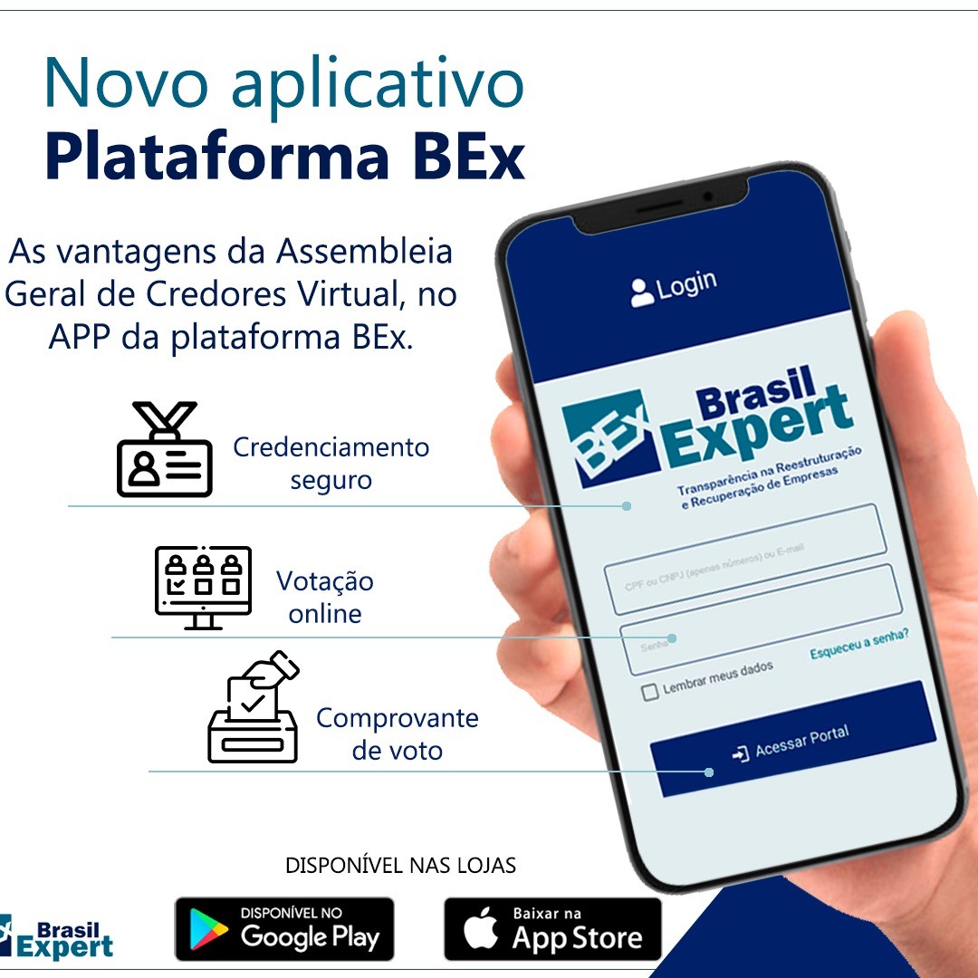 Brasil Expert - Plataforma BEx Facebook ad: Assembleia de Credores Virtual