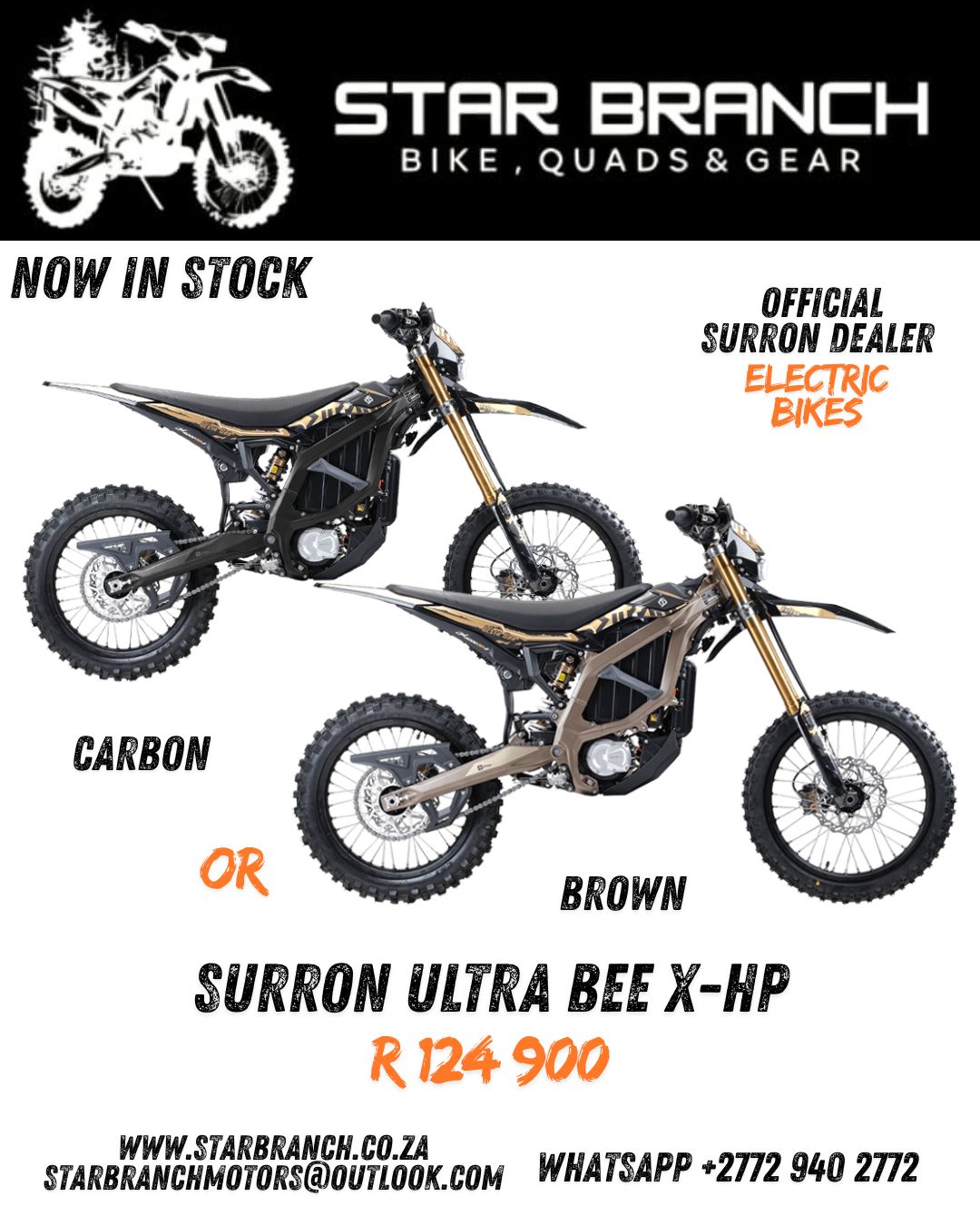 Star Branch Motors Facebook ad: Star Branch, Bikes. Quads. Gear.
