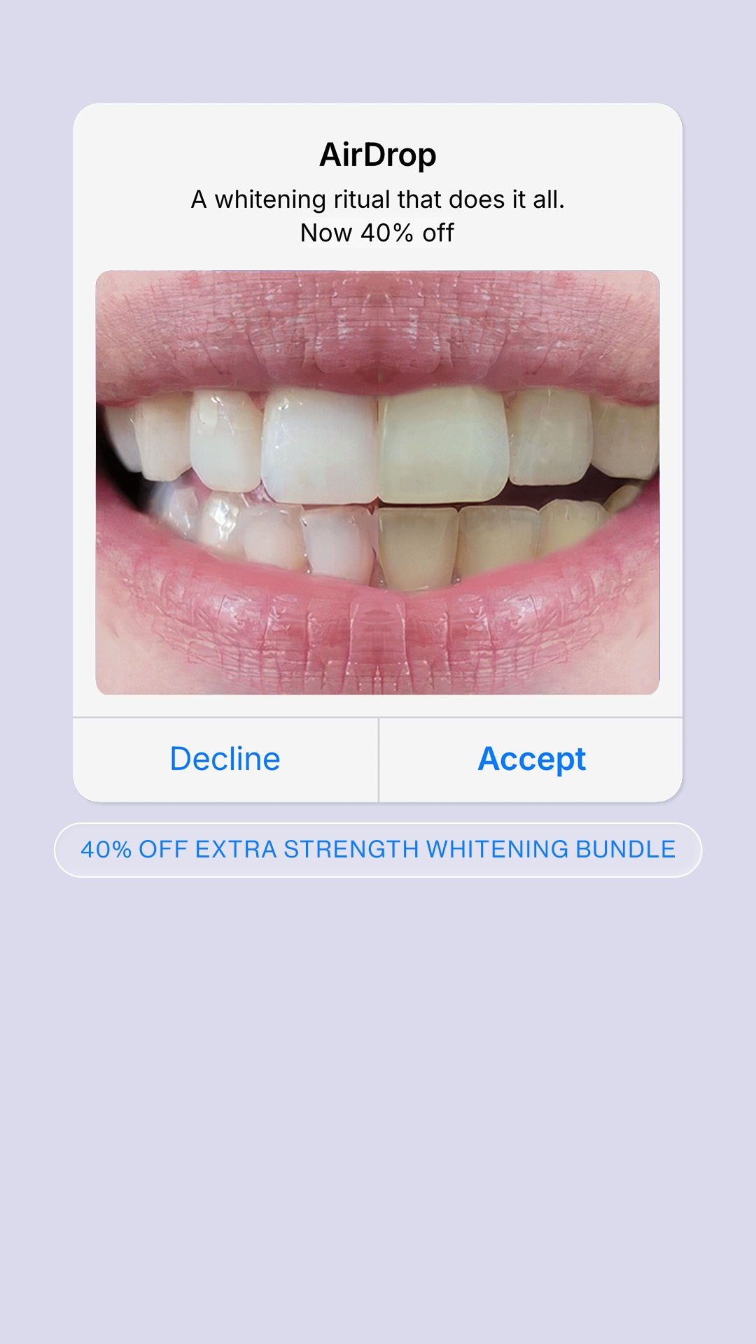 SNOW Teeth Whitening Facebook ad