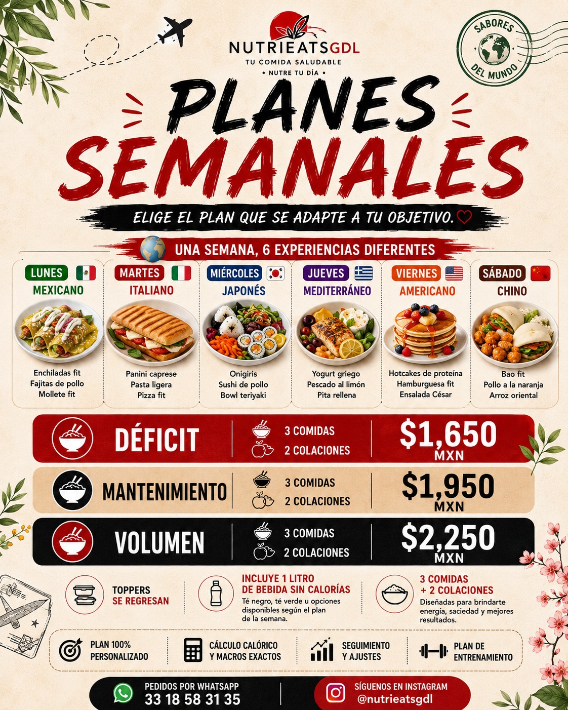 Nutrieatsgdl Facebook ad: Una semana, 6 experiencias diferentes.