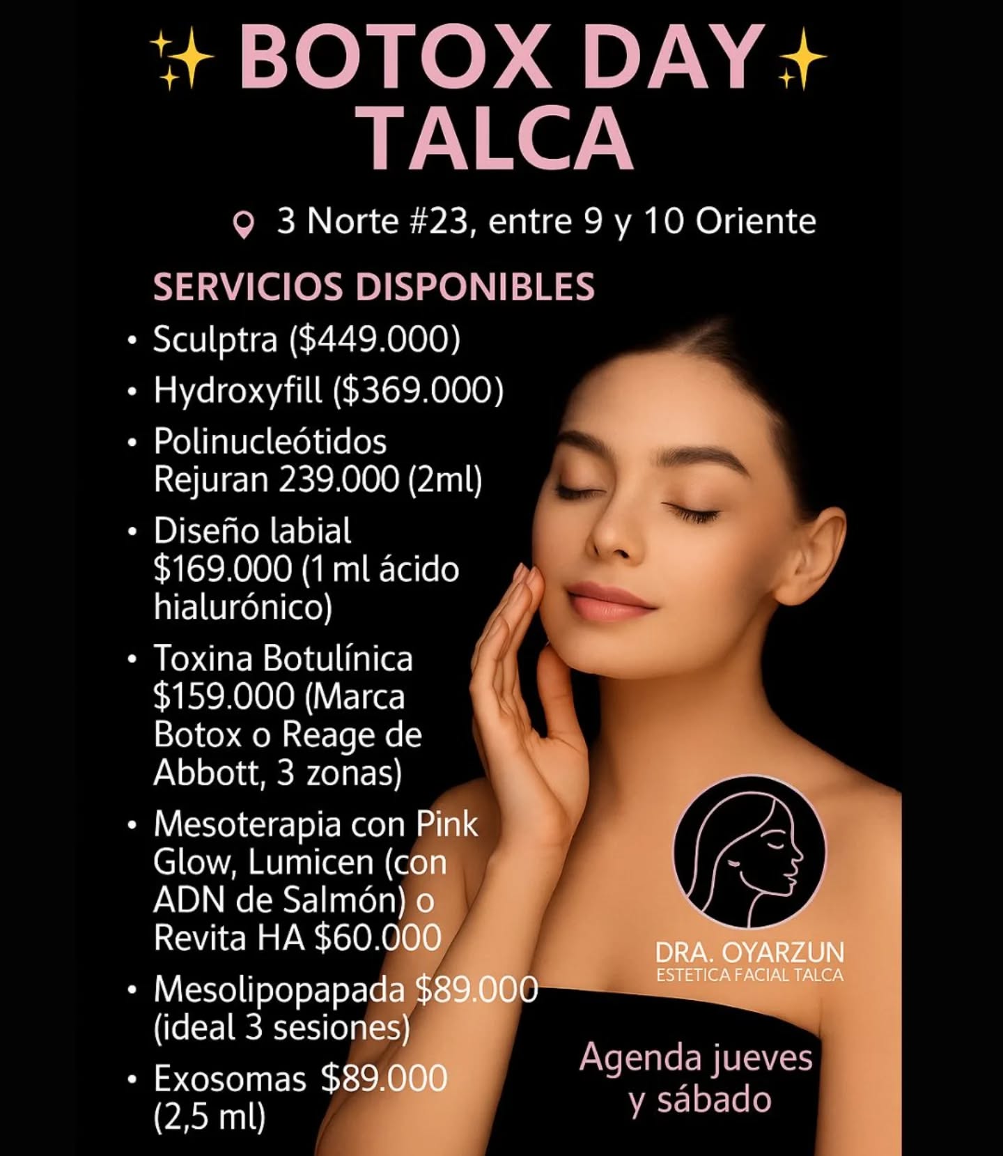 doctoraoyarzun.esteticafacial Facebook ad: ¡Nuevos horarios disponibles en Clínica Dra.