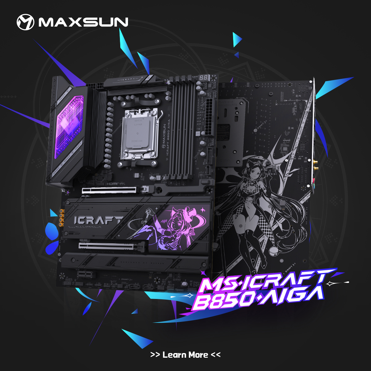 MAXSUN Facebook ad: The Maxsun iCraft B850 AIGA brings AIGA’s dark…