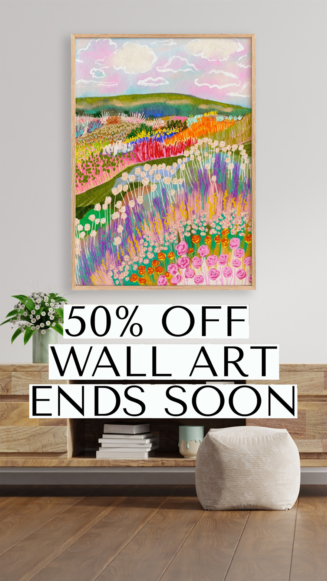 Inka Arthouse Facebook ad: 50% OFF SALE ENDS SOON