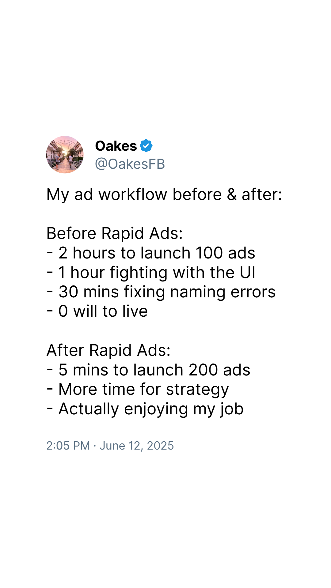 Rapid Ads Facebook ad
