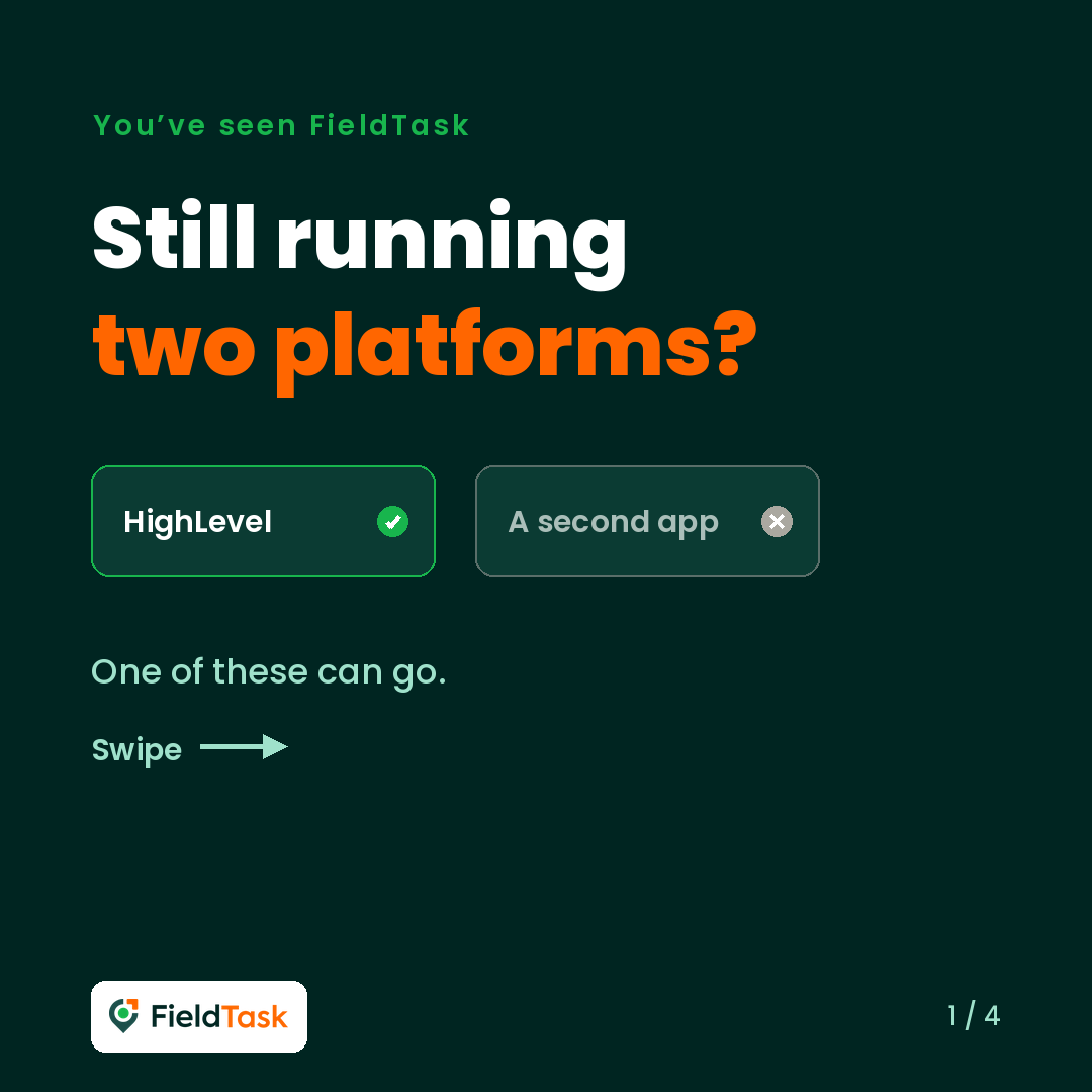 FieldTask - GHL Field Service App Facebook ad
