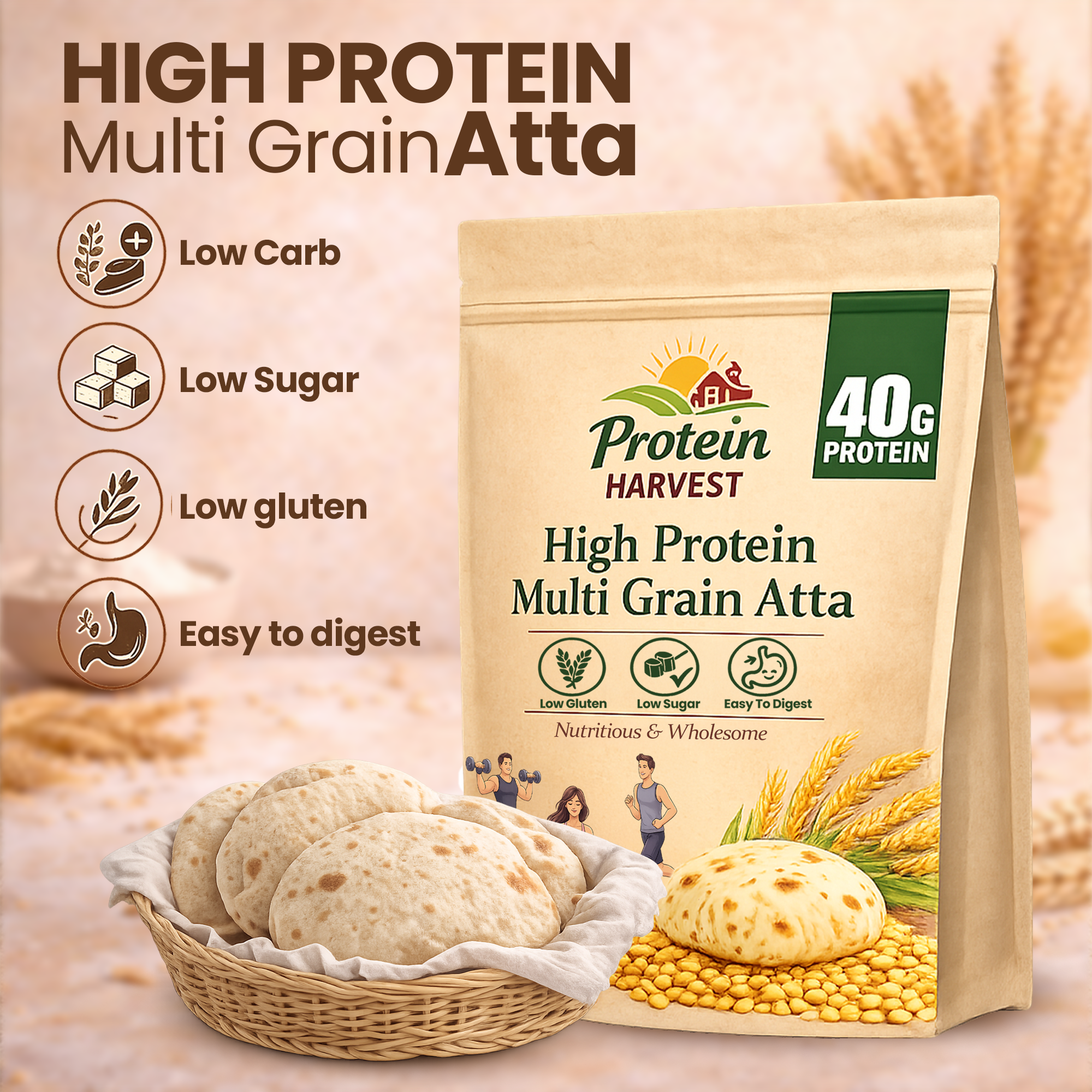 Protein Atta Facebook ad: 40g Protein Atta @399/Kg