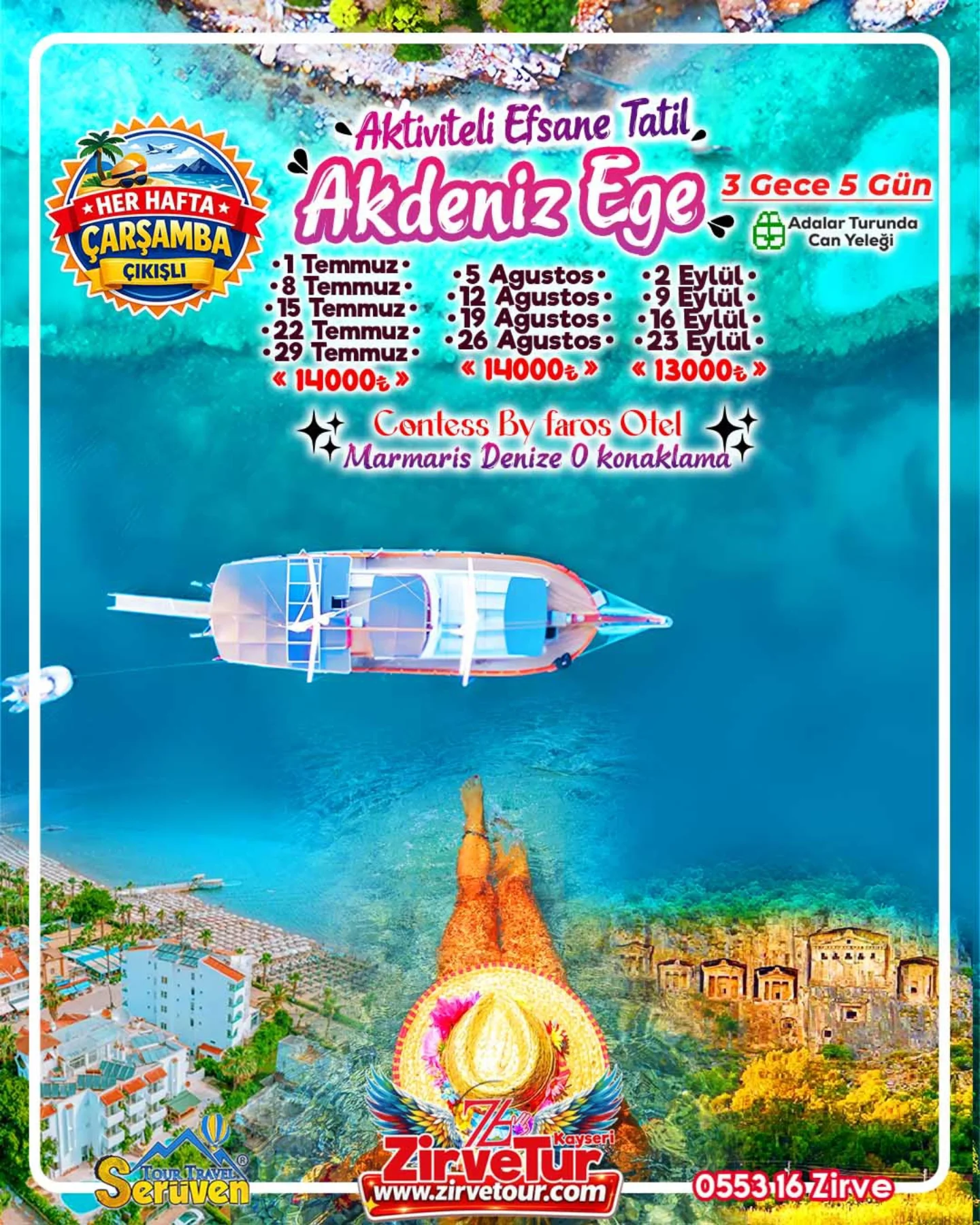 Zirve Tur Kayseri Facebook ad: Kayseri ve Nevşehir Çıkışlı Efsane Akdeniz Ege Aktiviteli…