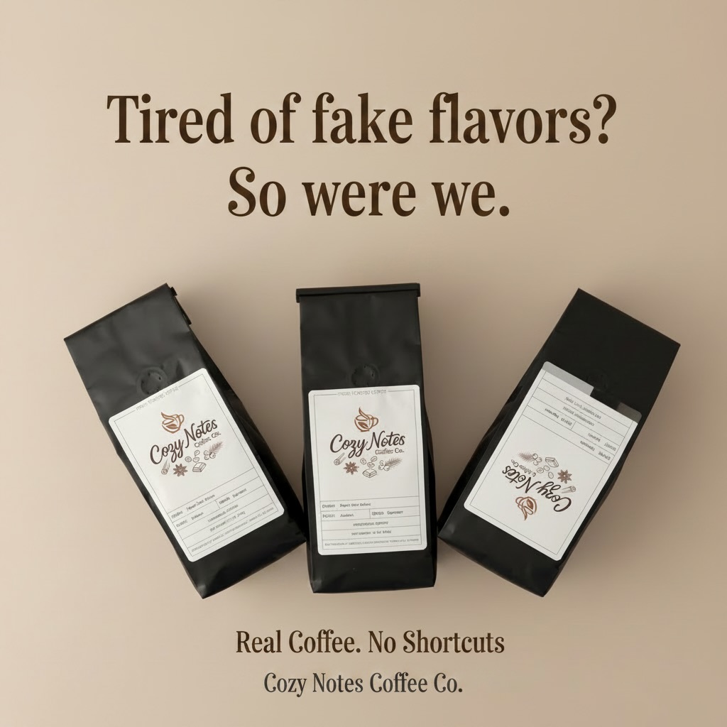 Cozy Notes Coffee Co Facebook ad: Premium Small-Batch Coffee & Tea | Cozy Notes Coffee Co.