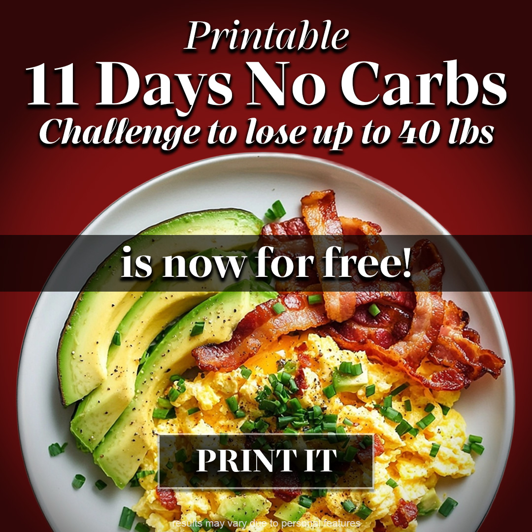 No Carbs Challenge Facebook ad