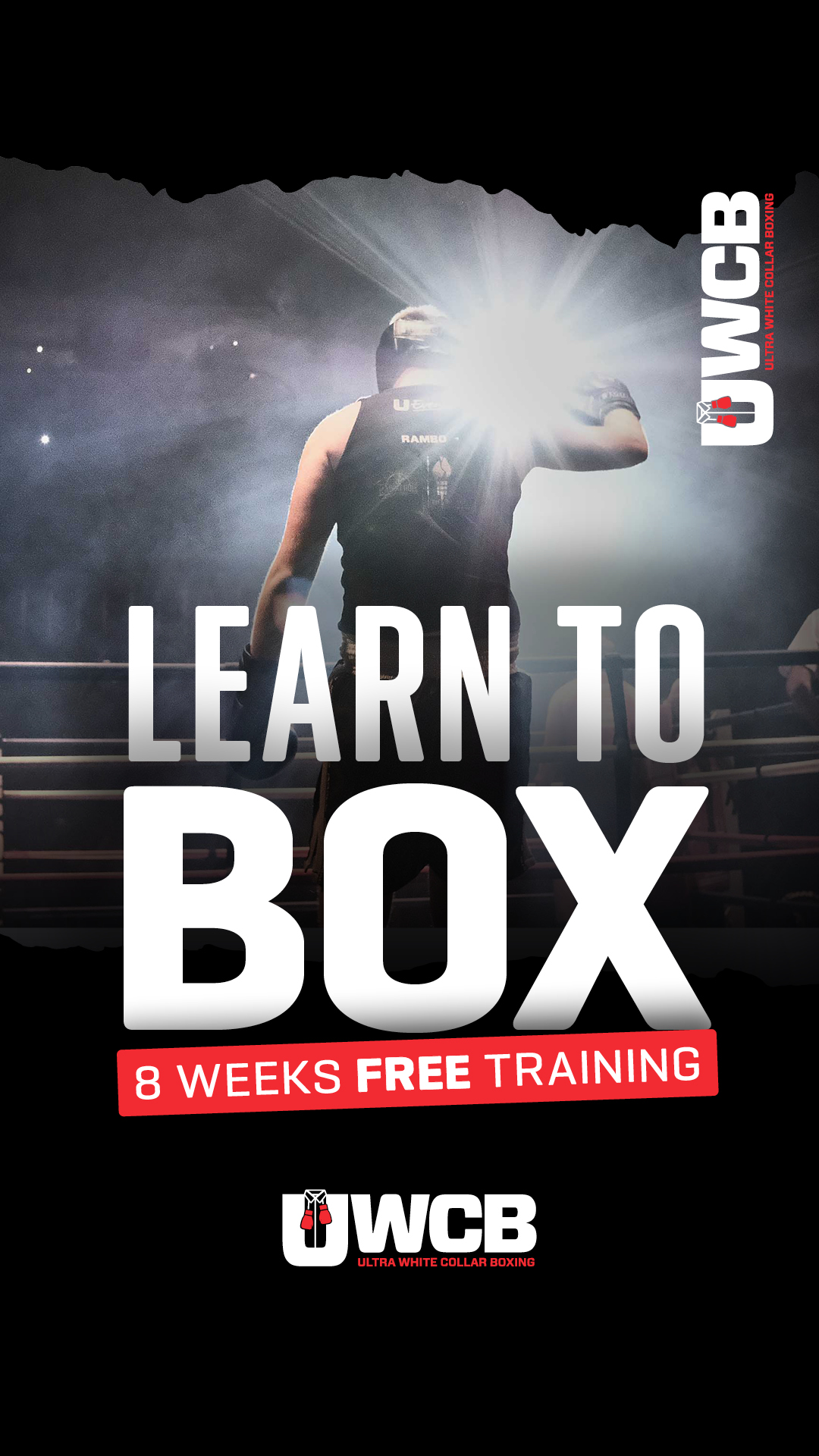 Ultra White Collar Boxing Facebook ad