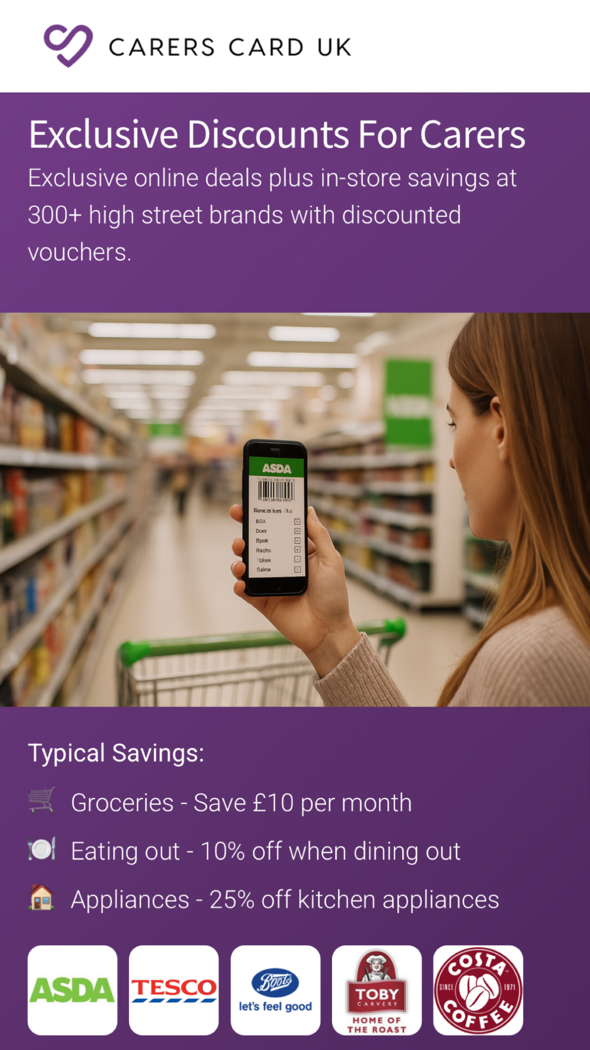 Carers Card UK Facebook ad