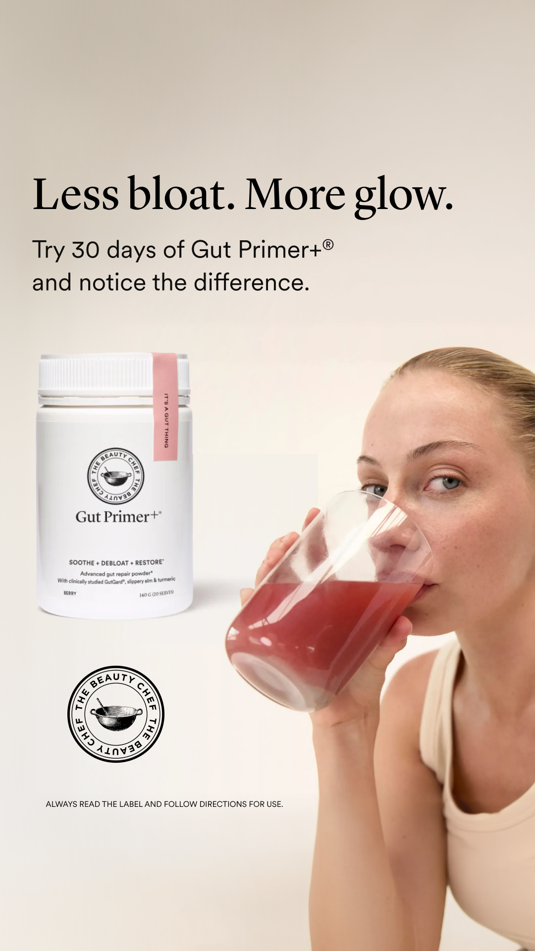 The Beauty Chef Facebook ad: Support your gut from the inside