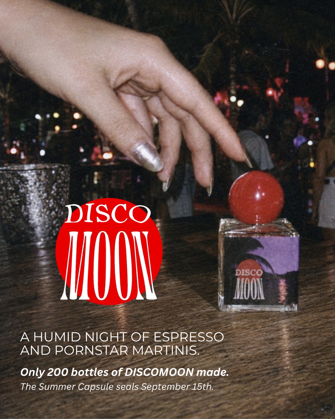 Des Cieux NYC Custom Perfumery Facebook ad: DISCOMOON began as my private summer perfume, but…